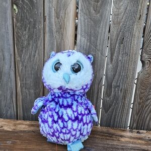 Ty Beanie Boo Oscar Owl Purple and Blue Plush 6 " Toy